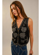 Blue B Embroided Suede Vest 95594V