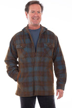 Scully Mens Blue/Brown SHERPA LINED CORDUROY HOODY 5289