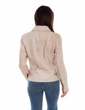 Scully Ladies Cream Crackle concho/studded zip front jacket